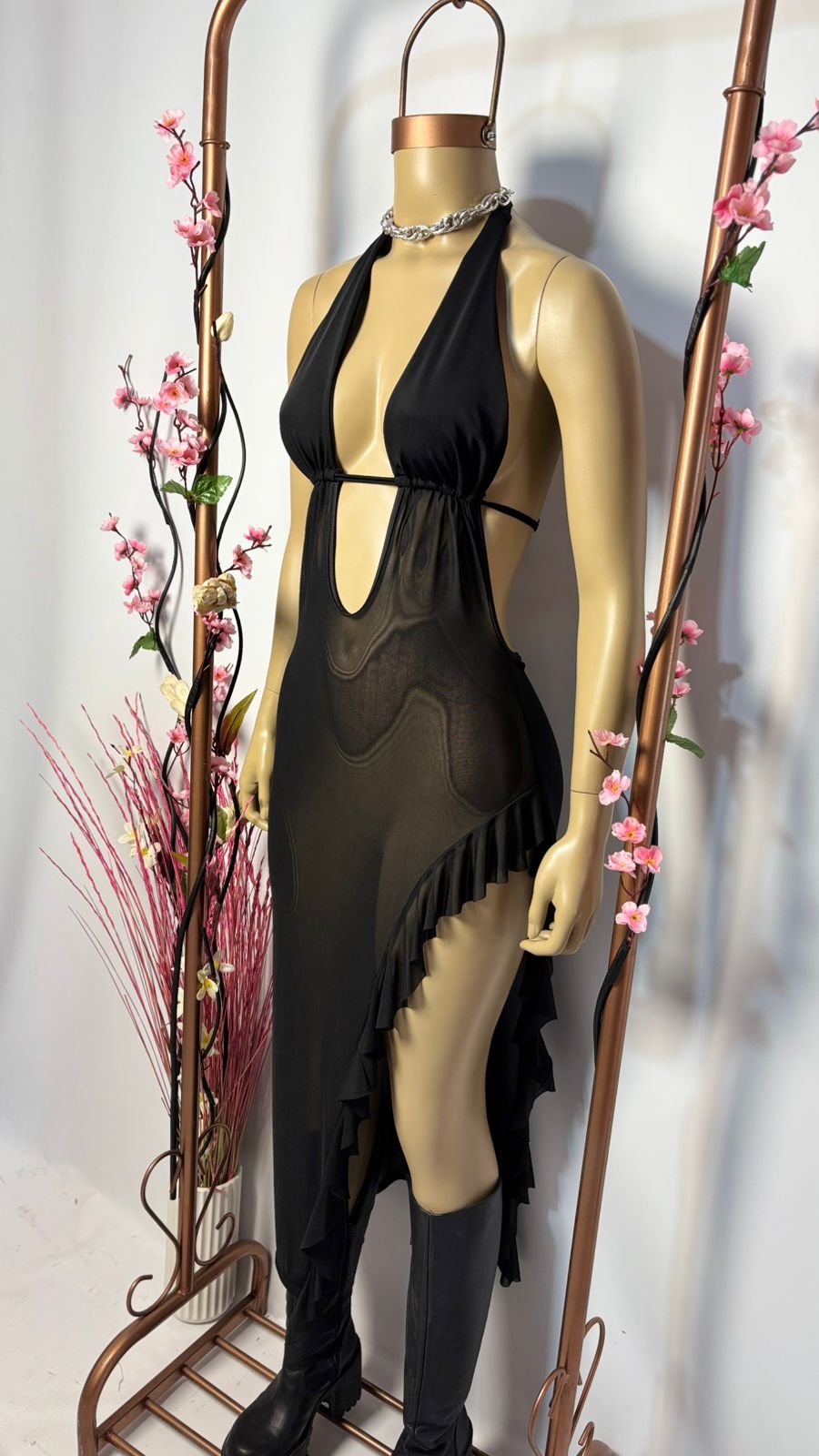 VESTIDO MAXI  VOLADO