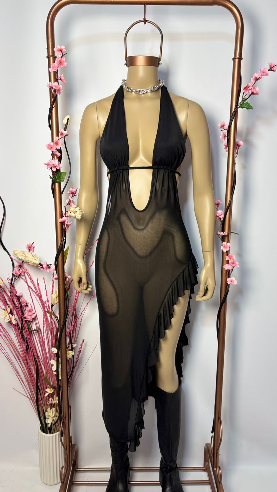 VESTIDO MAXI  VOLADO