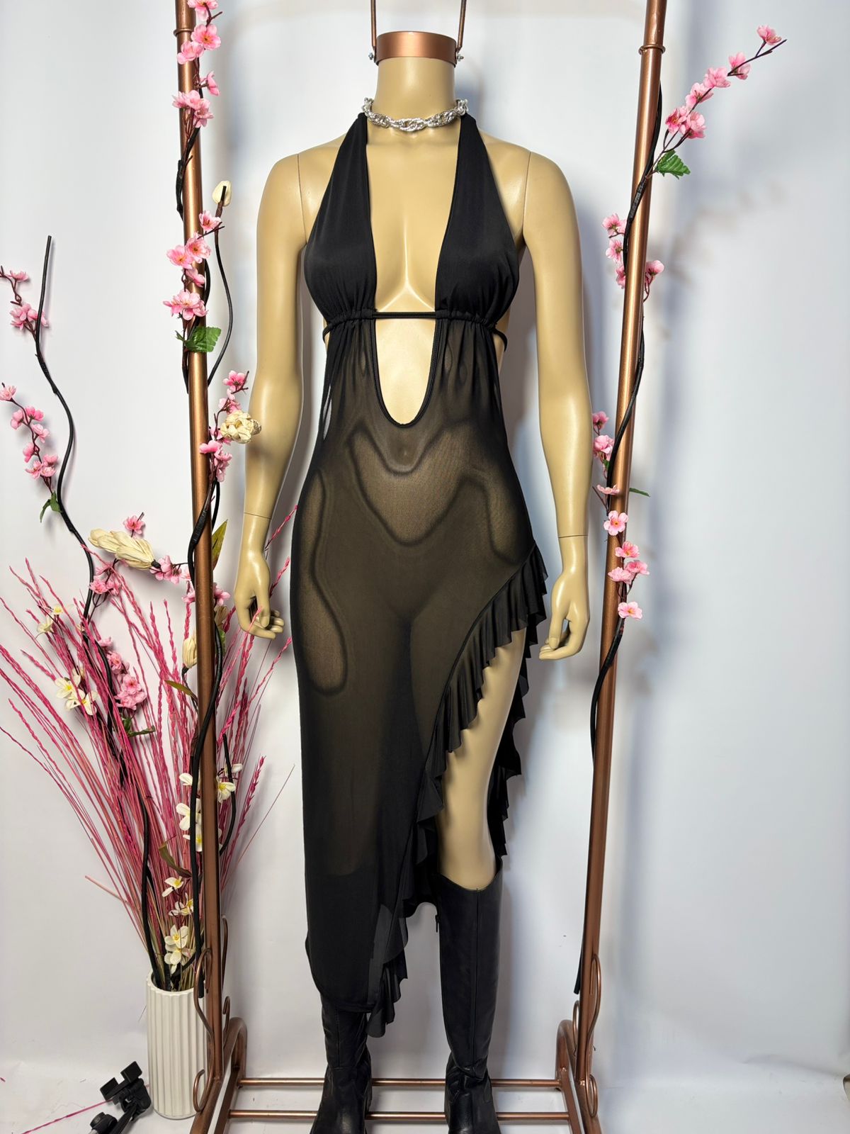 VESTIDO MAXI  VOLADO